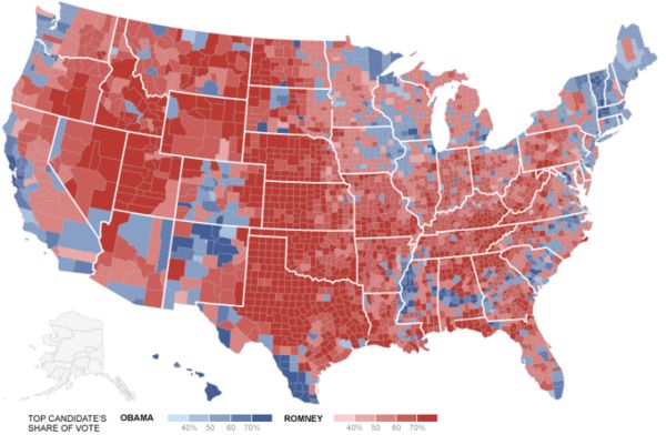 2012 Election by county...