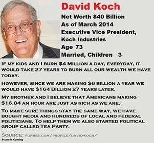 The Tea Parth is the Koch's Army...
