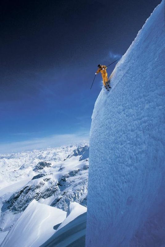 Extreme skiing in Wyoming...