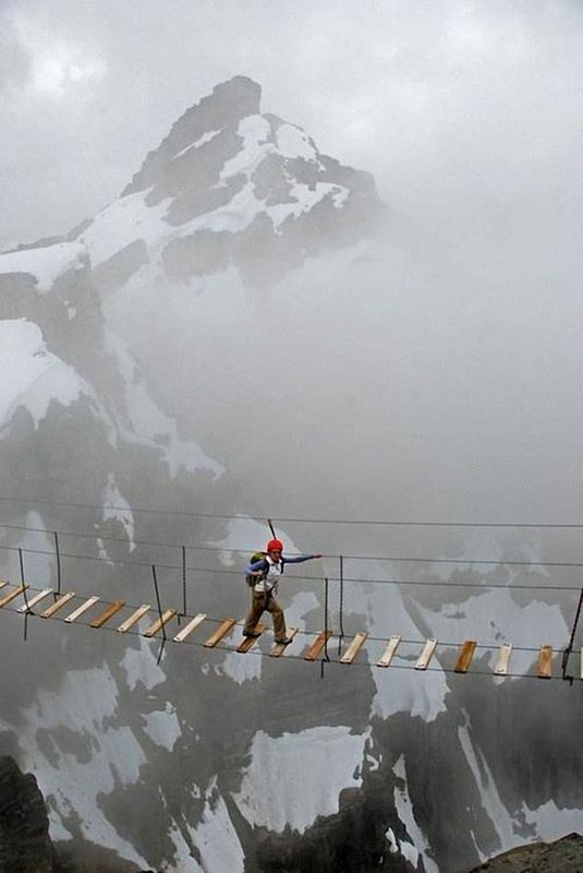 Skywalking on Mount Nimbus in Canada...
