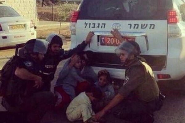 IDF soldiers sheltering Arab children during Hamas...