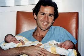 George Dubya with the newborn twins...