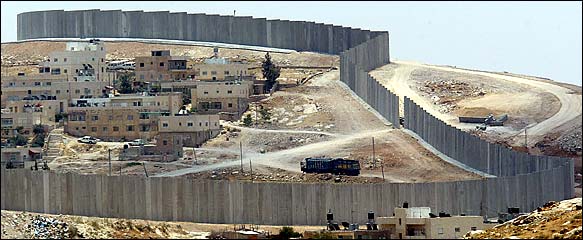 Israel's apartheid wall which keeps Arabs out of J...