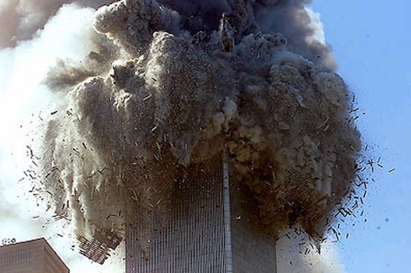 This is a building being blown up with explosives....