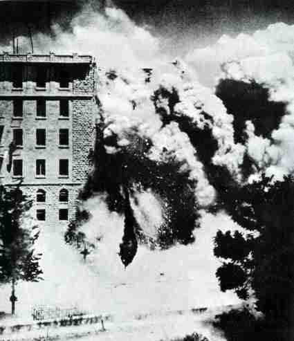 King David Hotel, 1946. Bombed by Irgun.92 died....