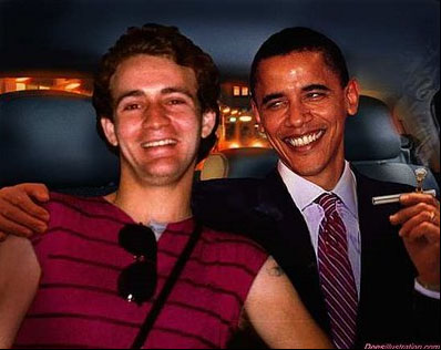 That's Larry here,   in the car with Obama, where ...