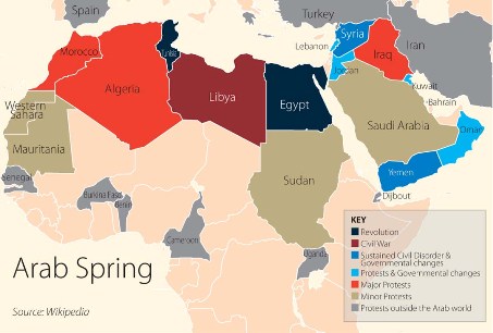 Map of Arab Spring...