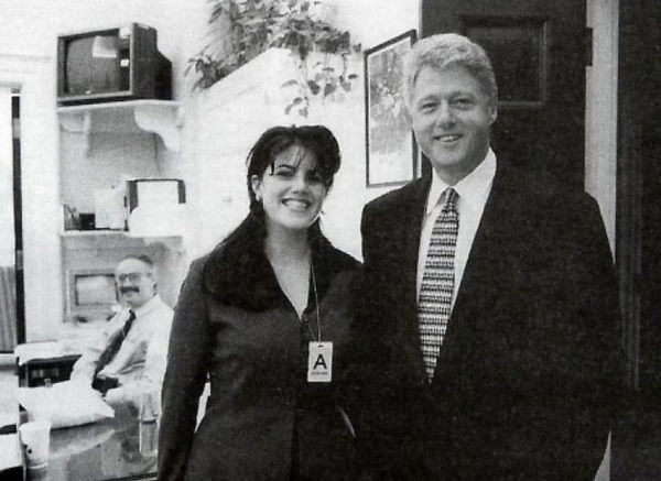 Bill Clinton right after receiving his third humme...