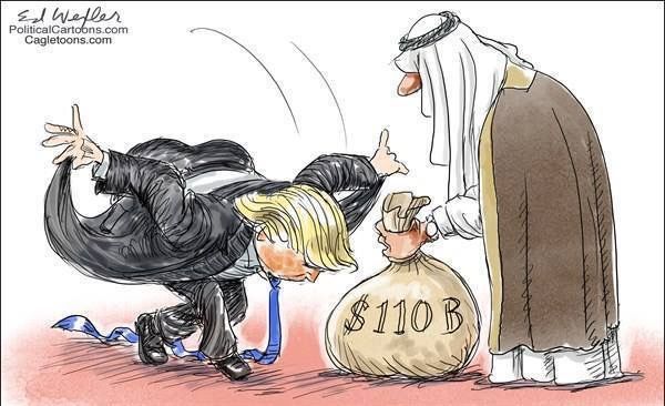 First stop- give away arms to Saudis with no strin...