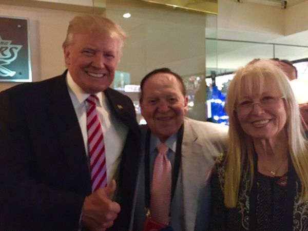 Trump with billionaire Zionist supporters, Sheldon...