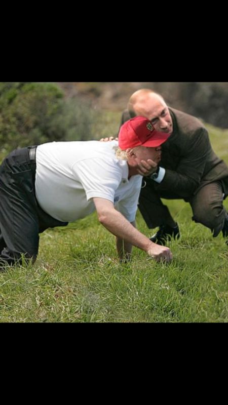 Donald needed a little help finding his golf ball....