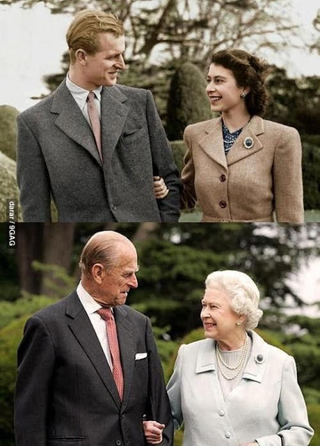 Her Maj & Prince Phil-same brooch, same pearls, sa...