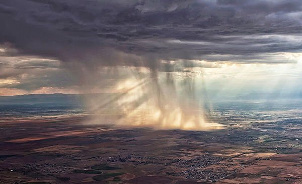 Rain over ravninoi - view from the airplane...