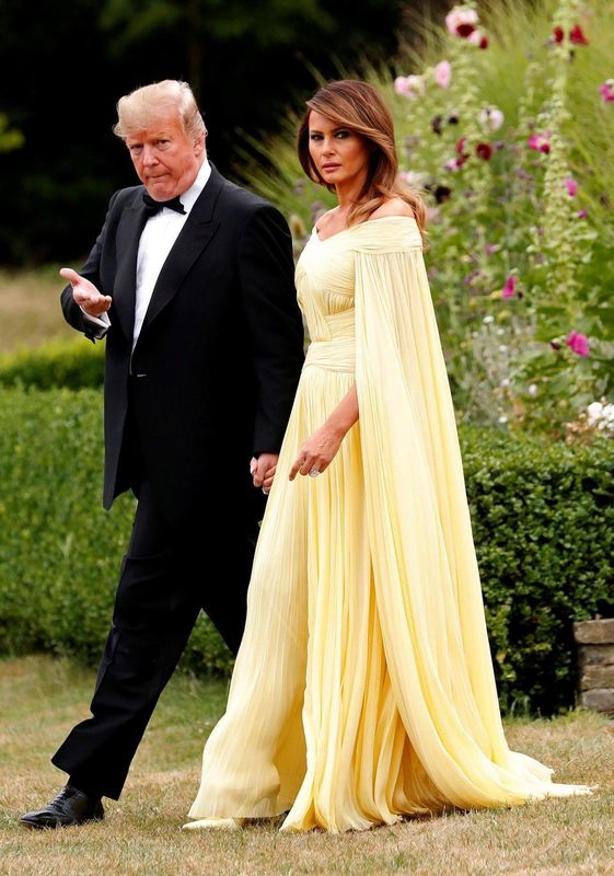 Donald and Melania Trump on their way to have dinn...