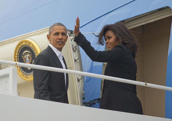 Michelle leaving WH for the last time....