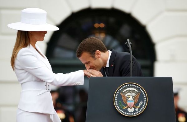 America's First Lady and the president of France....