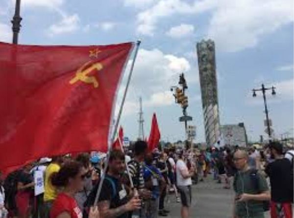 Soviet-Americans on their way to a Bernie rally....