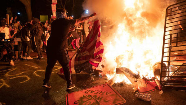 BLM BURNING FLAGS AND HOLY BIBLE...