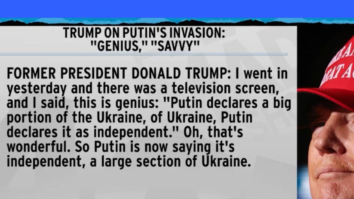 Trump is a great leader he wants to be Putin he wa...