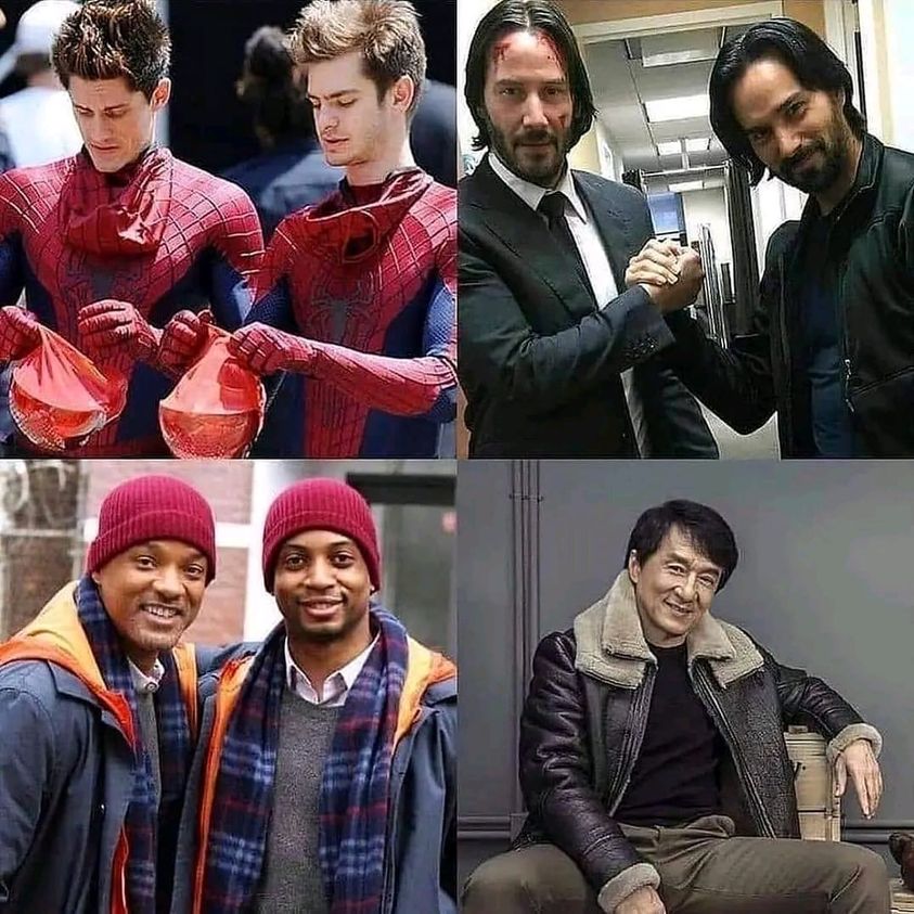 Stunt doubles as used by various actors....  LOL, ...