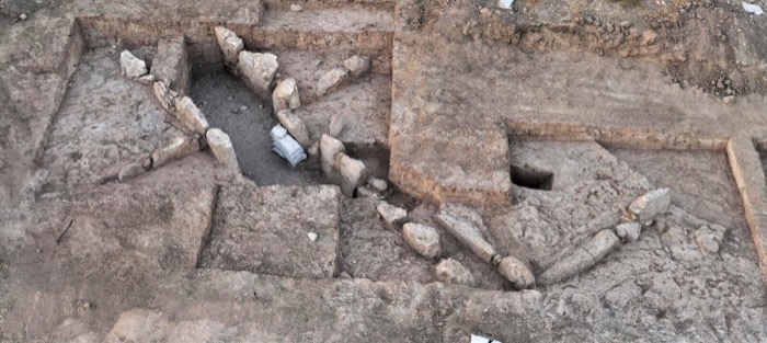 Airial view of Israeli Archaelogical dig at newly ...