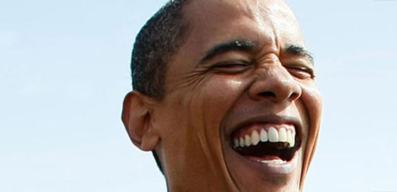Obama so happy, cause the classified docs he store...