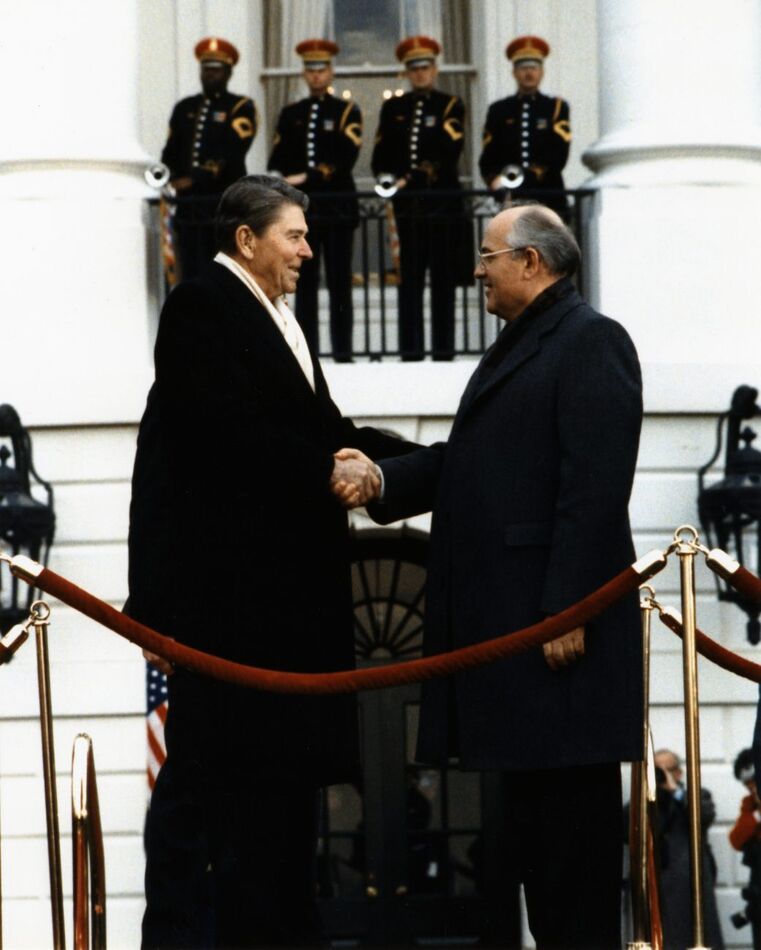 President Regan and PM Gorbachev in 1987,  met at ...