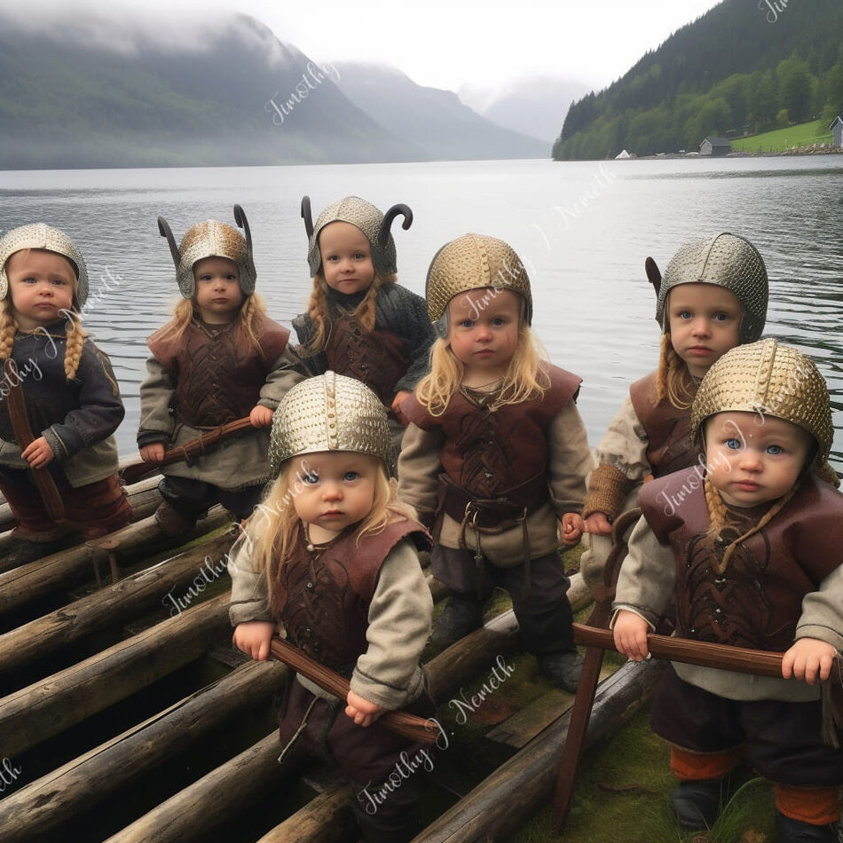 Viking princesses starting Kindergarten.. they wil...