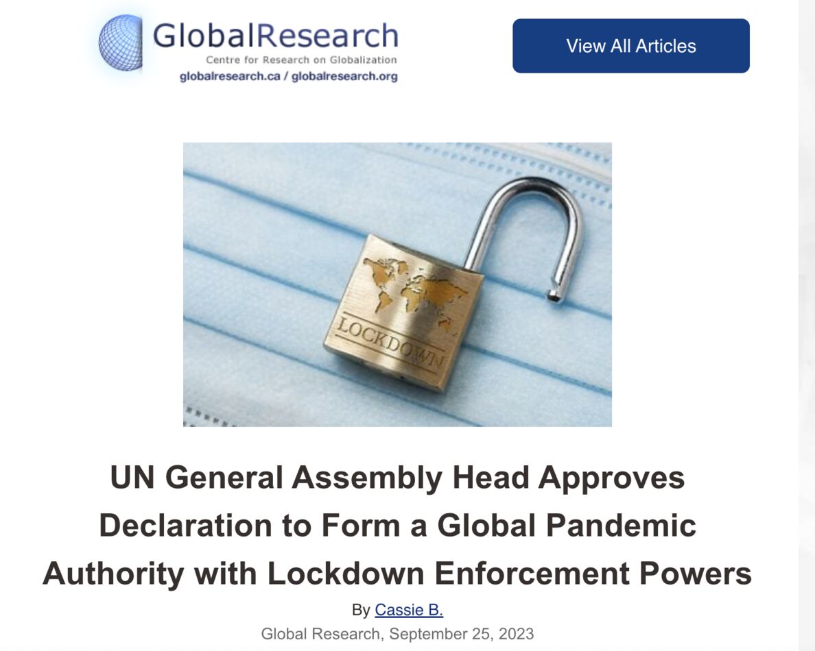 UN General Assembly Head Approves Declaration to Form a Global P******c