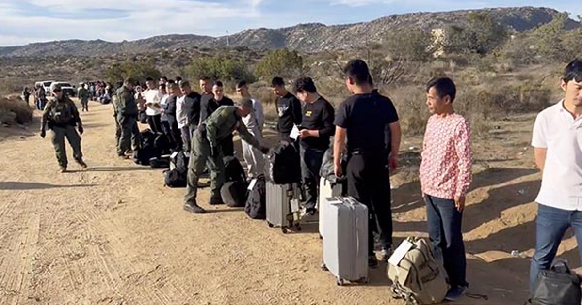 Military age Chinese men stopped at border....